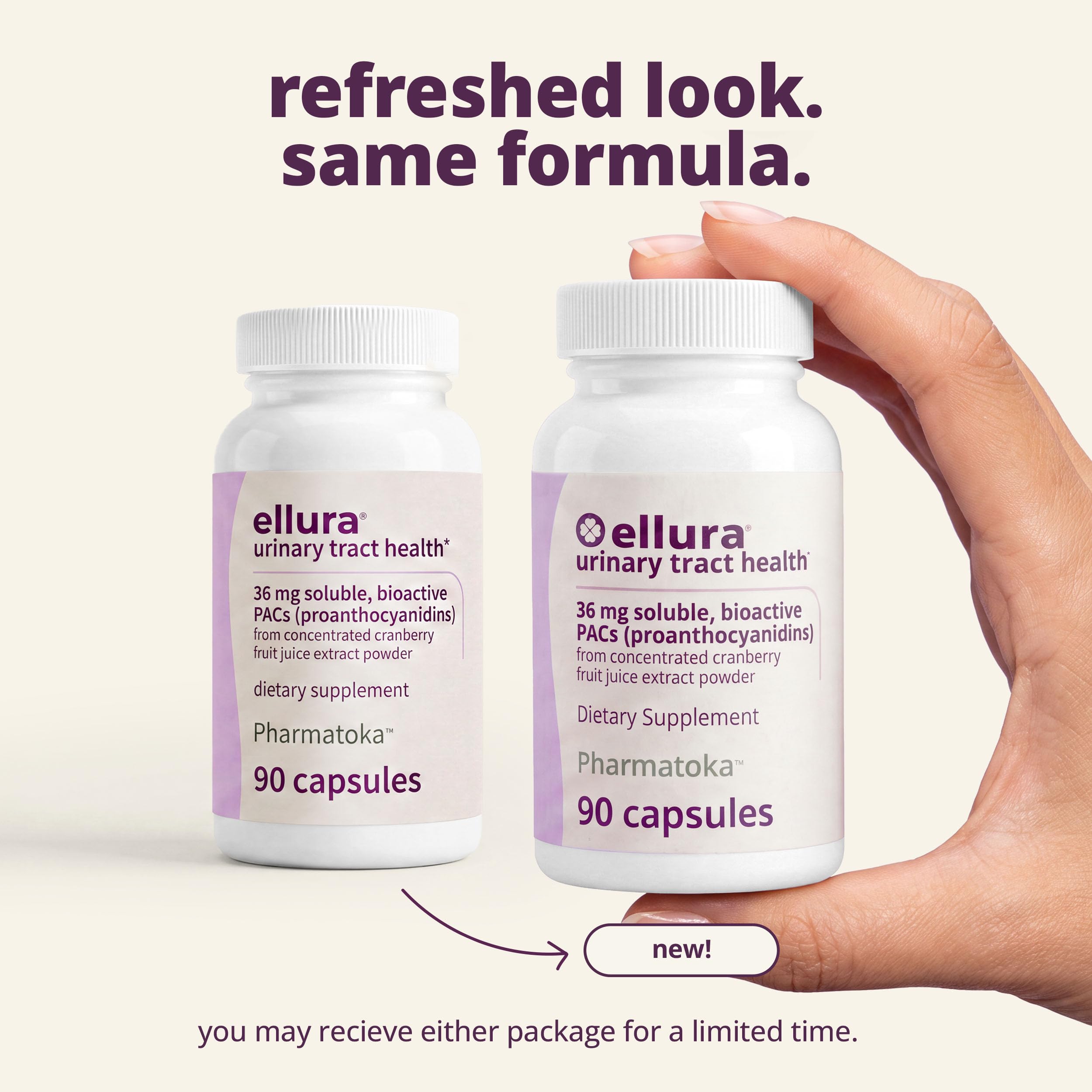 ellura Cranberry Fruit Juice Extract 36 mg Bioactive PACs, 90 Capsules — Amazon image 3