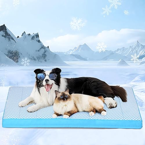 Miniatura 15 de Tapete para jaula para perros grandes, cama para perro de espuma viscoelástica de 35 x 23 pulgadas, lavable y antideslizante, almohadilla ultrasuave