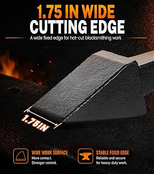 Blacksmith Hot Cut Hardy Tool, 2-Inch Tapered Shank for 1-Inch Hardy Hole