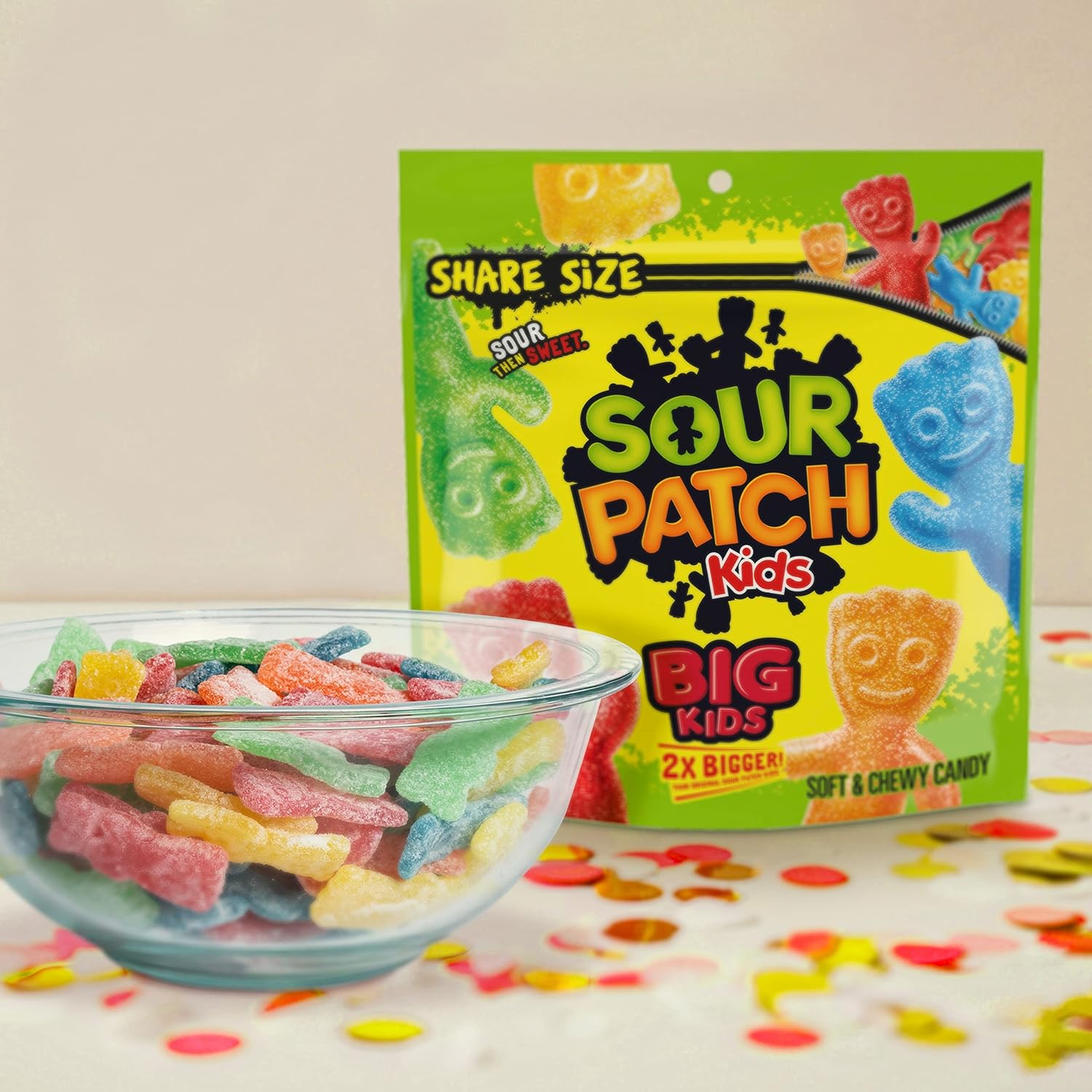SOUR PATCH KIDS Big Kids Soft & Chewy Candy, Share Size, Bulk Candy, 12 - 12 oz Bags