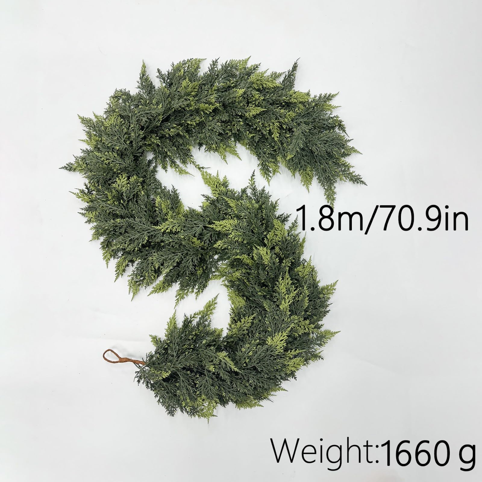 Guirnalda de Cedro navideño, Planta Colgante Artificial, Guirnalda de Cedro navideño para manteles, escaleras y decoración de Puertas, Tallo de vegetación navideña 1.8m(80) 1660g