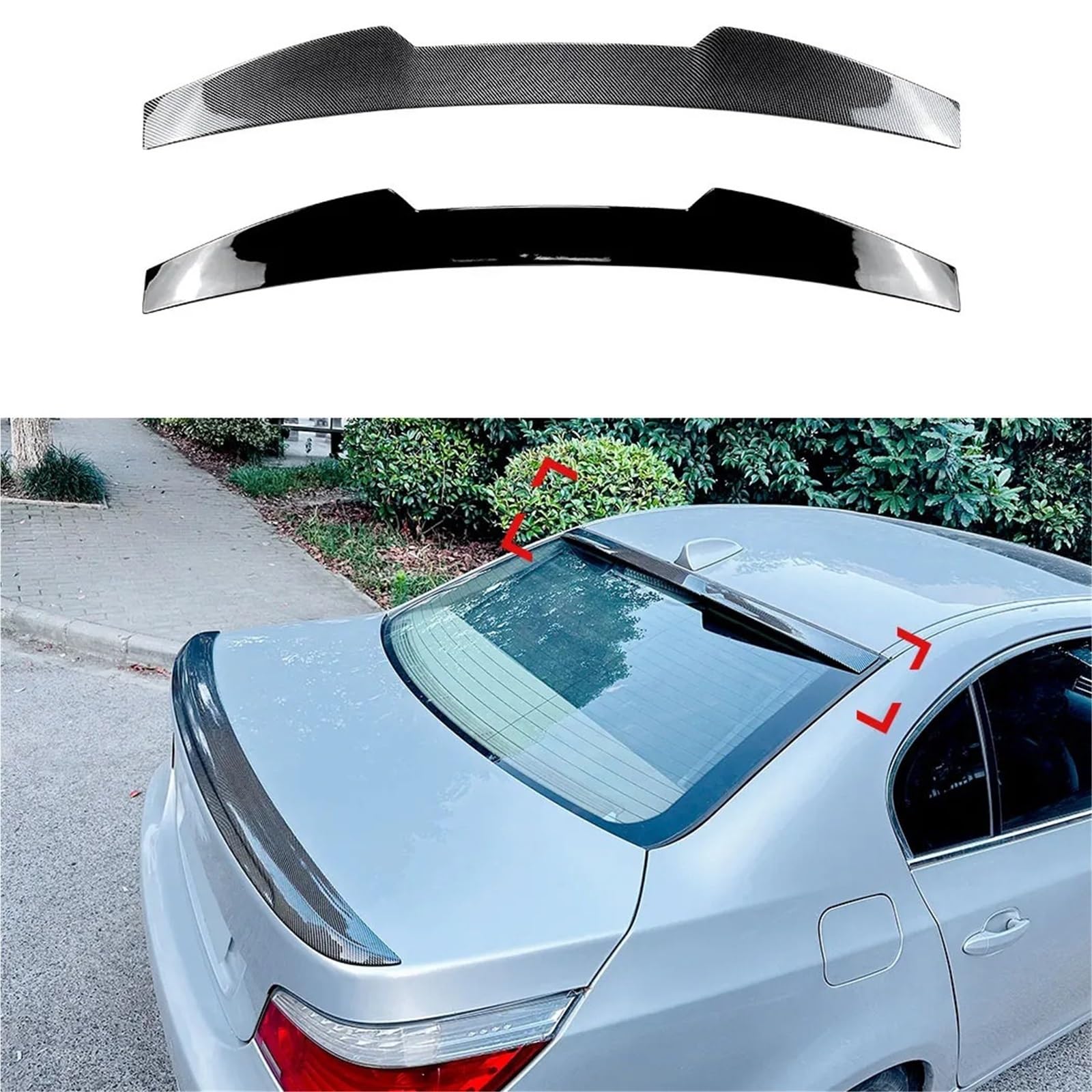 Tylny bagażnik samochodowy Spoiler górne skrzydło naprawiono wiatr skrzydło dyfuzor kompatybilny z BMW serii 5 E60 2004-2010 zewnętrzna dekoracja ABS osłona samochodu(Carbon Look)