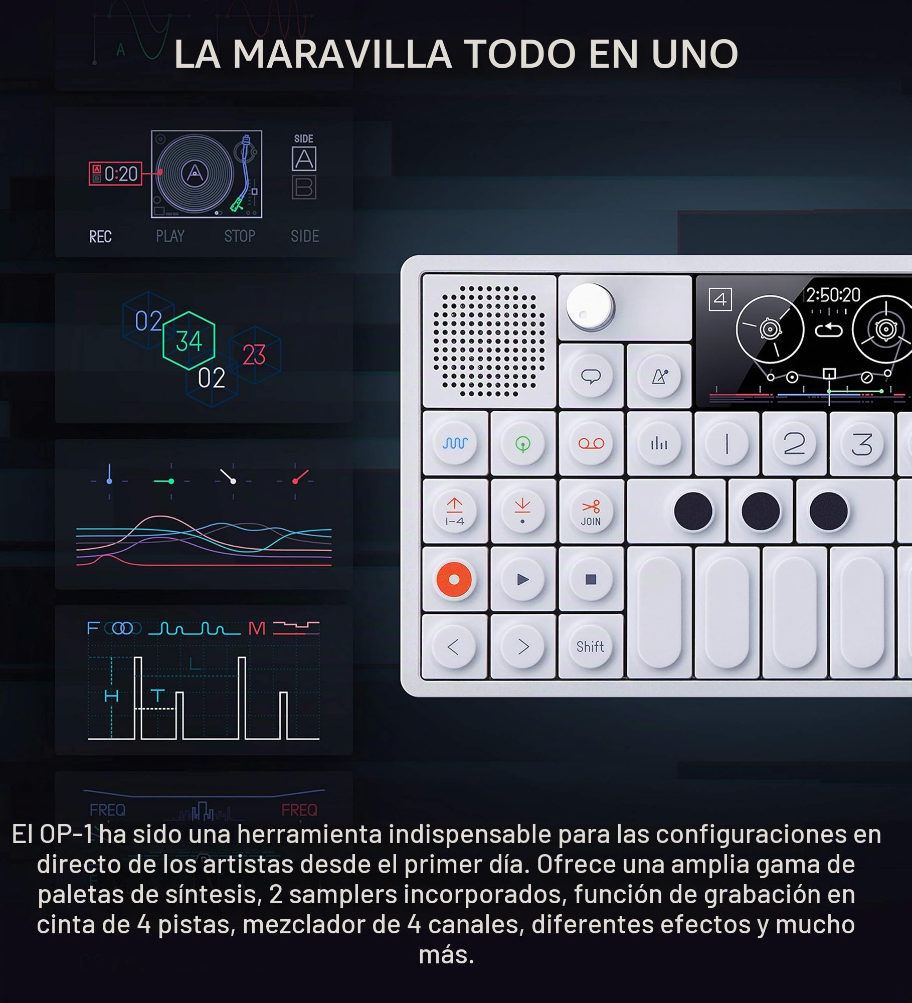 Teenage Engineering OP-1 - Sintetizador, sampler y controlador, portátil