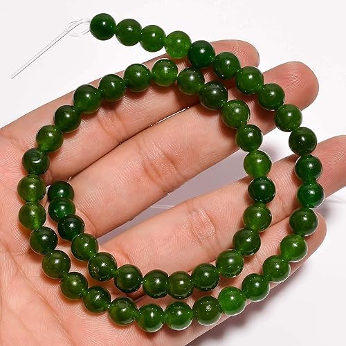 Miniatura 6 de Cuentas de calcedonia natural, redondas, 15 pulgadas, 0.236in, 0.315in, para hacer joyas, pulsera de bricolaje (calcedonia verde, 0.315in)