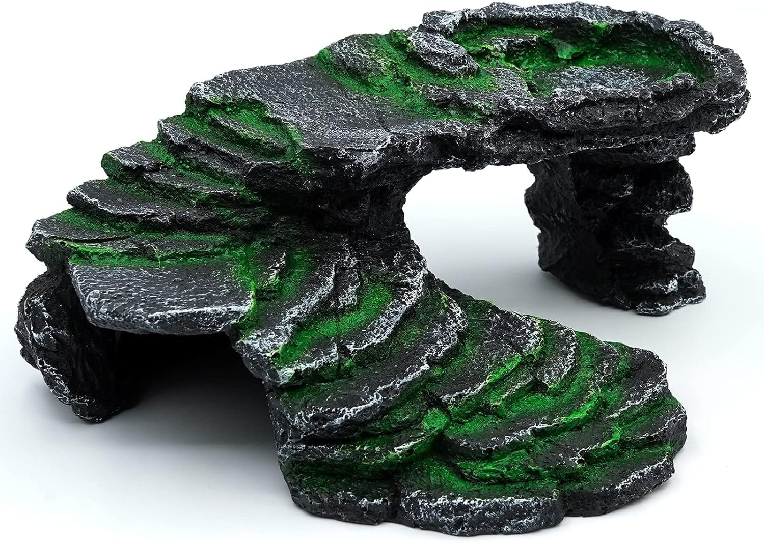 Reptile Hide Cave Turtle Basking Platforms Shale Scape Step Ledge Ramps 9.5in Rock for Aquarium Bearded Dragon Chameleon Tortoise Lizards Amphibians...