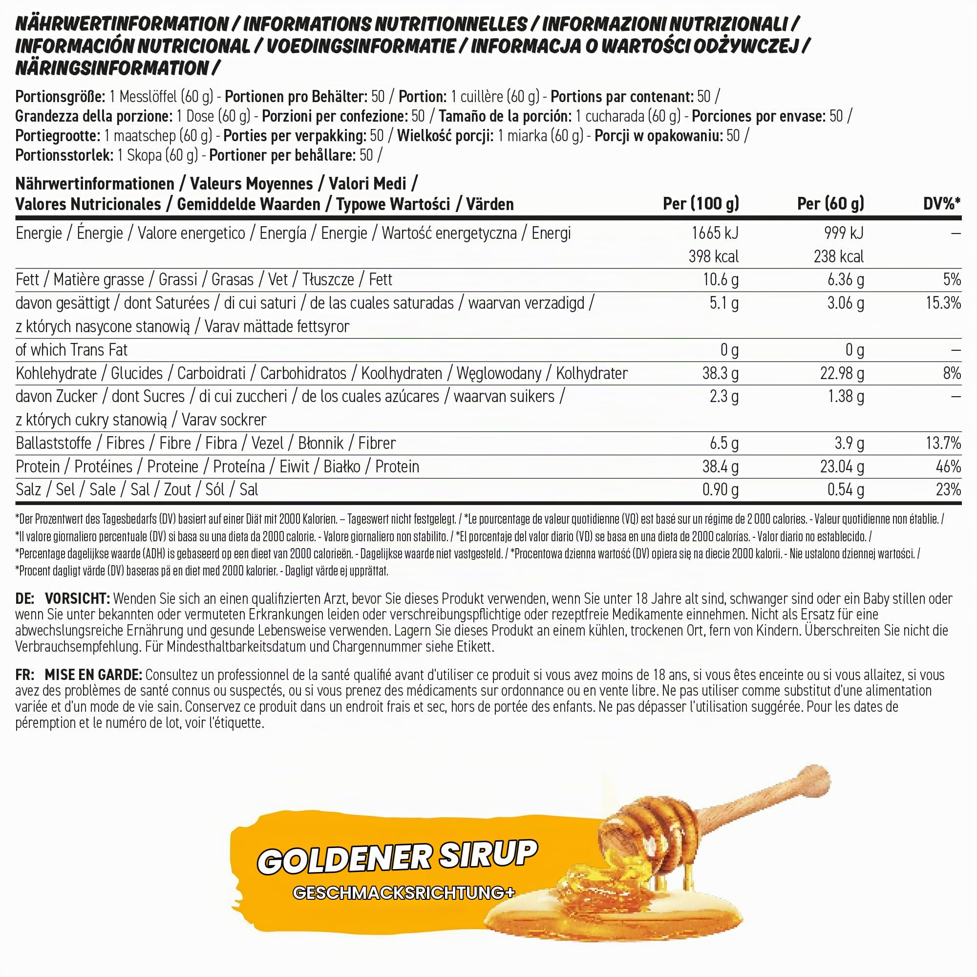 Applied Nutrition Protein Porridge Critical Oats - Whey Protein Mischung | ISO-XP Proteinisolat, Aminosäuren, Einfaches Mischen (3Kg, Golden Syrup)