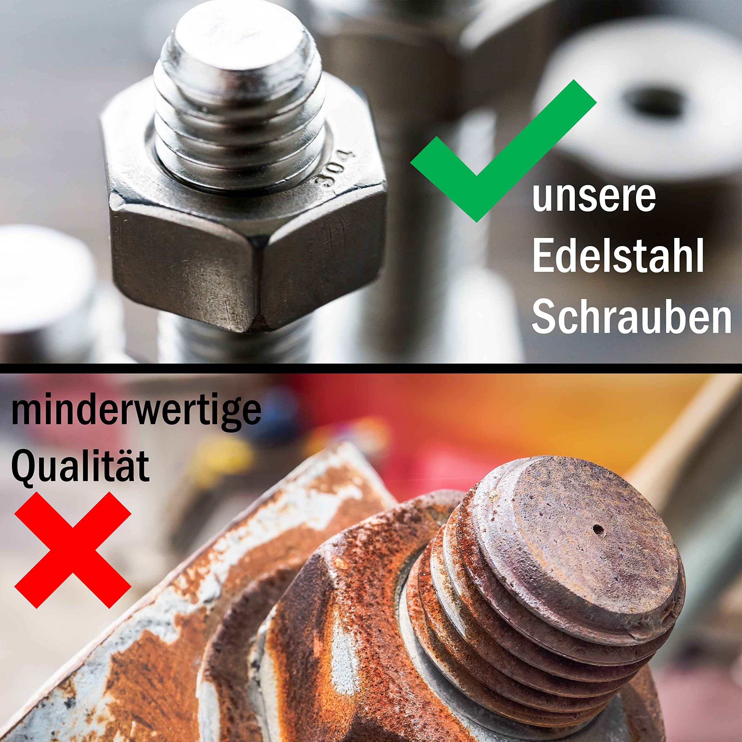 50 Sechskantschrauben M10x130mm Edelstahl A2 V2A Gewinde bis Kopf Vollgewinde Sechskant Schrauben Edelstahlschrauben Gewindeschrauben Maschinenschrauben Außensechskant Schrauben Set DIN 933