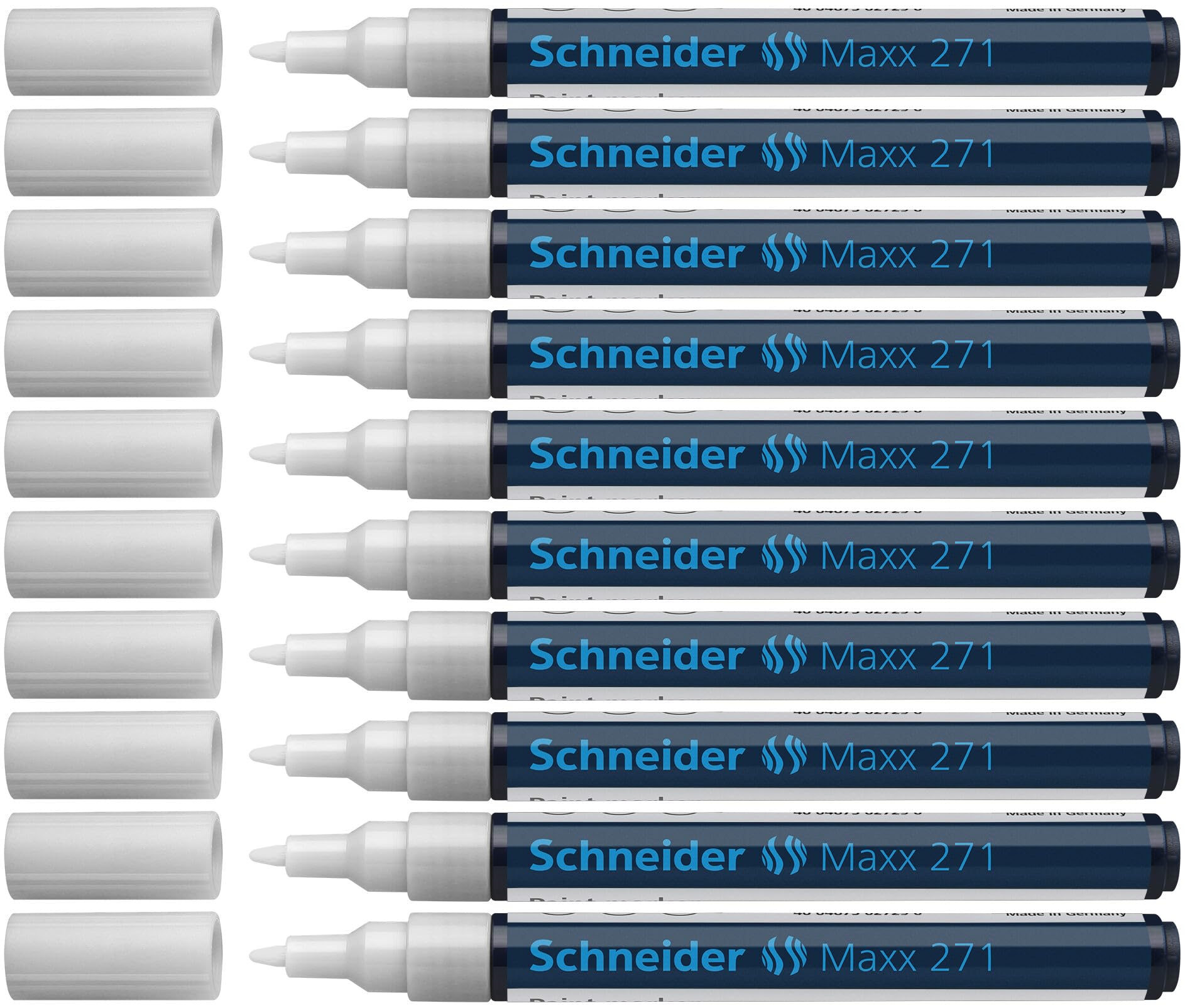 Schneider 271 Marqueur peinture Pointe ronde 1-2 mm Blanc Lot de 10