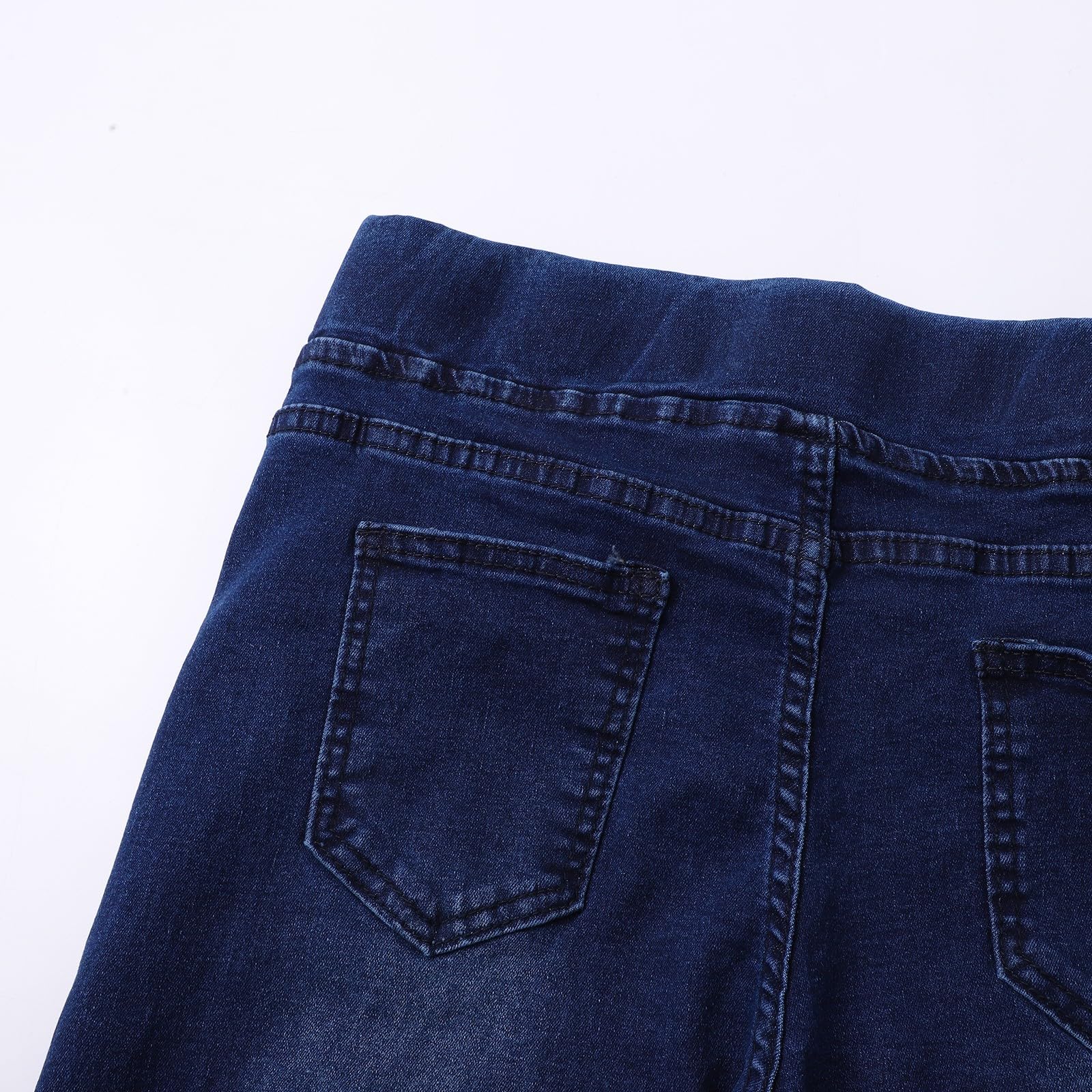 Générique Jean Femme Taille Elastique 7/8 Jeans Elastique Femme Jean Push Up Slim Pantalon Taille Haute Décontracté Jeans Coupe Droite Pantacourt Y2k éTé Essentials