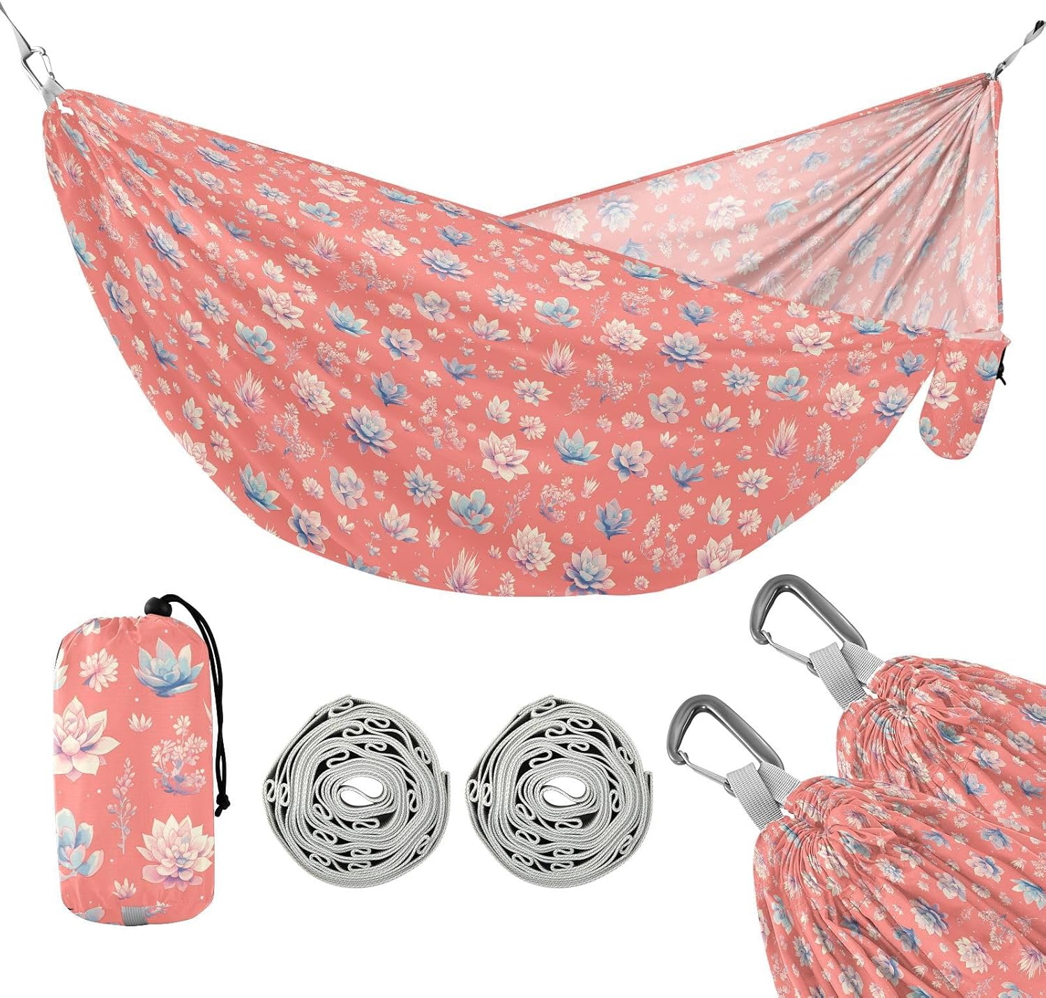 Cute Succulents Hammocks for Camping with Hanging Rope Portable Hammock for Camping Travel Accessories