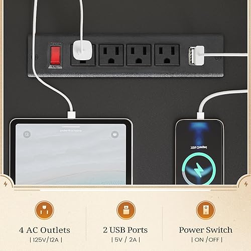 Miniatura 5 de SEDETA - Escritorio esquinero en forma de L de estilo granja con aparador y 3 cajones, escritorio ejecutivo de oficina de 68.9" con cajón para
