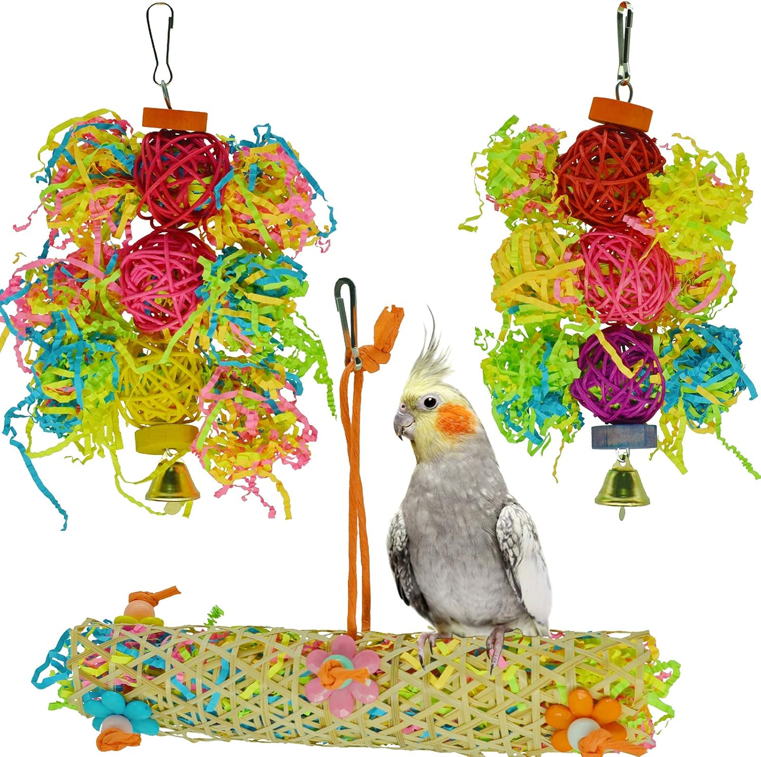 Bird Toys Foraging Toys for Parrots 3 Pieces Hanging