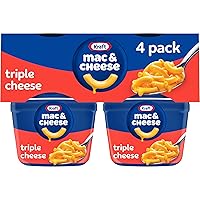 Vista 1 de Kraft Macarrones con queso triple y macarrones fáciles de usar para microondas (paquete de 4 unidades, tazas de 2.05 onzas)