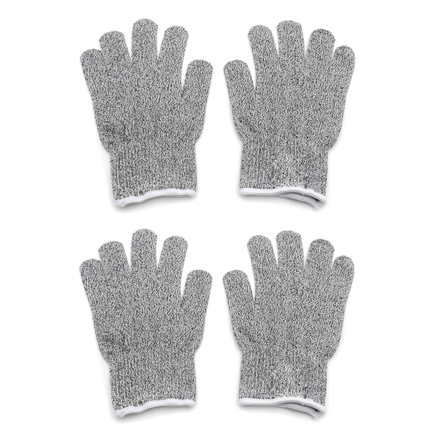 HTTMT- 2Pair L Cut Resistant Gloves For Meat Cut GardeningWood Carving Food Grade Level 5 Protection [P/N: ET-TOOL032-L X2-GRAY ]