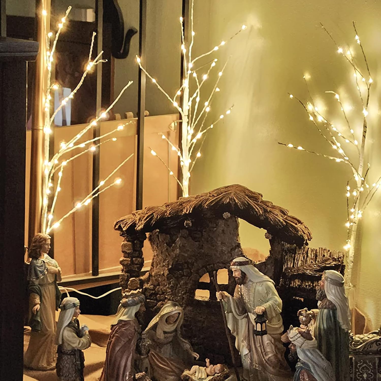 Bexdir Lighted Birch White Tree Branches 33IN 180LED with Timer Plug in, Artificial Tree White Birch Twig for Christmas Home Decor Party Wedding Bedroom - Image 6