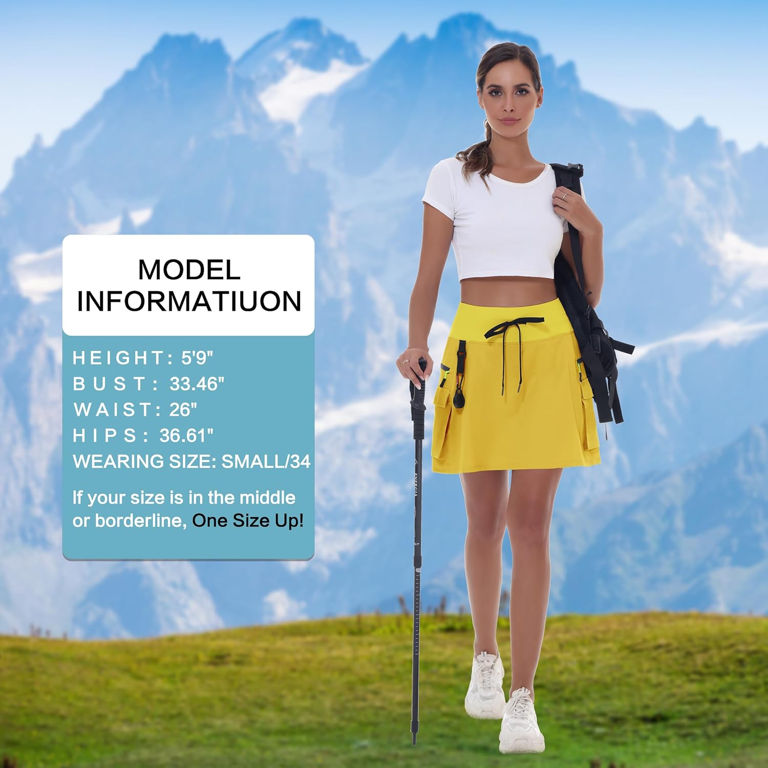 Women's Hiking Cargo Skort Skirt High Waisted Golf Dressy Casual with Zipper Pockets Workout Sport Quick Dry Skirts - Image 5