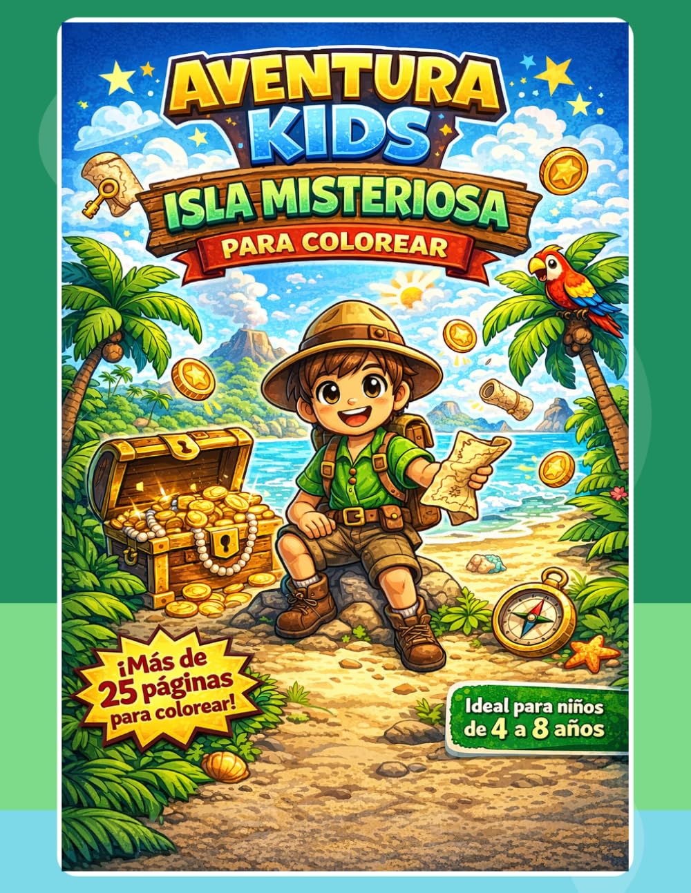 Aventura Kids: Aventuras en la Jungla para Colorear: Libro de colorear para niños con exploradores, animales y misterios divertidos (4-8 años)