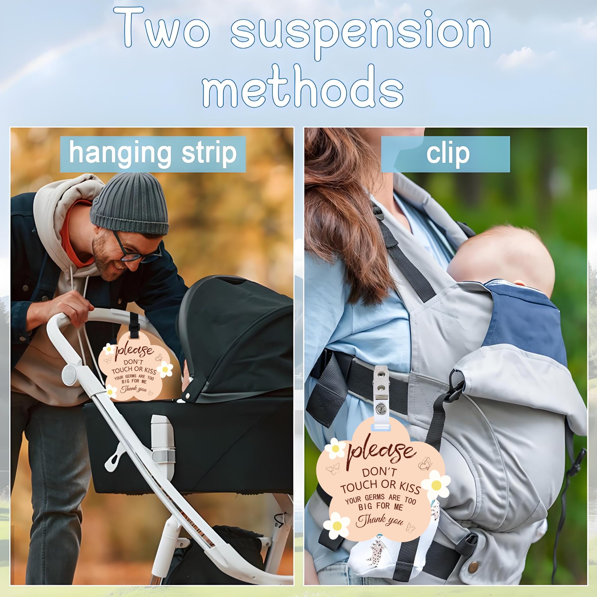 ORIGACH 2 Pack Please Don't Touch or Kiss Baby Sign - Image 2