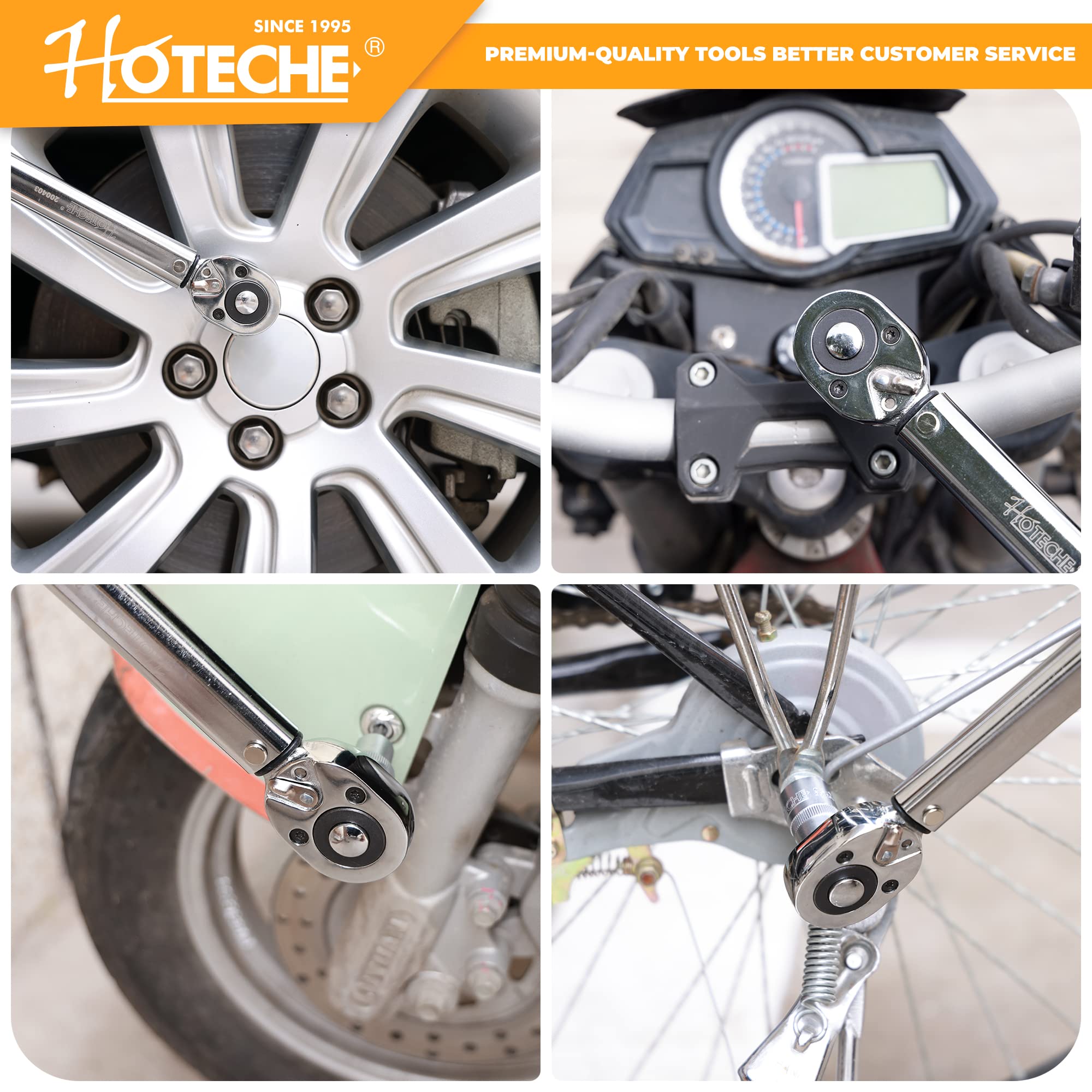 Hoteche Chiave dinamometrica 1/2" 28-210Nm con cricchetto a leva e tubo in acciaio per un serraggio preciso di viti e dadi