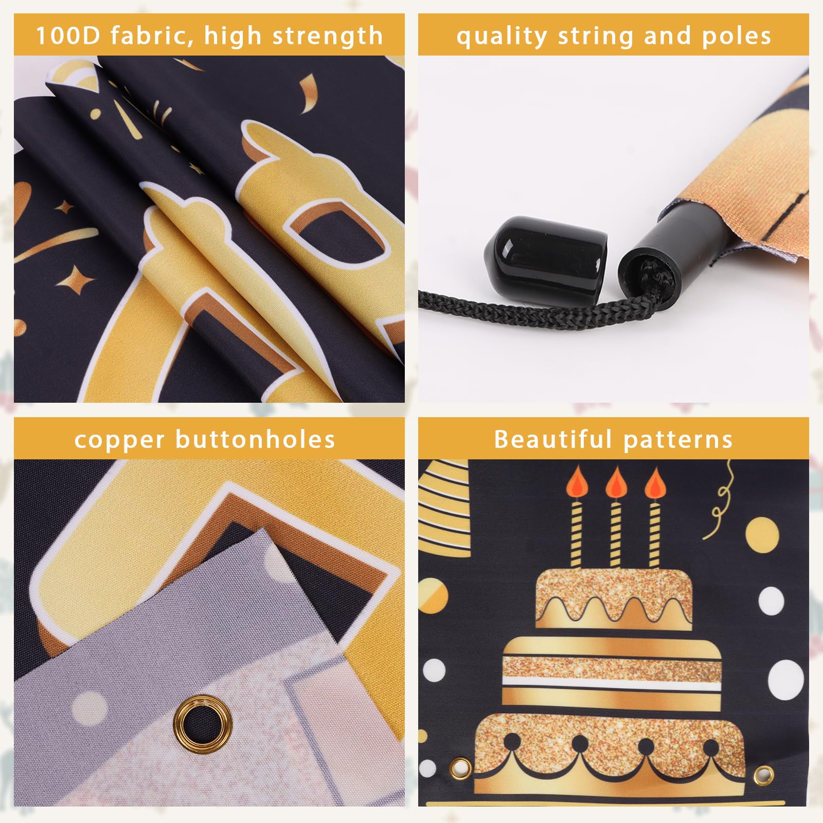 Türabdeckung Zum 50. Geburtstag – Schwarz-Gold Banner Mit Diamant-50, 180 X 89 Cm Für Party-Deko