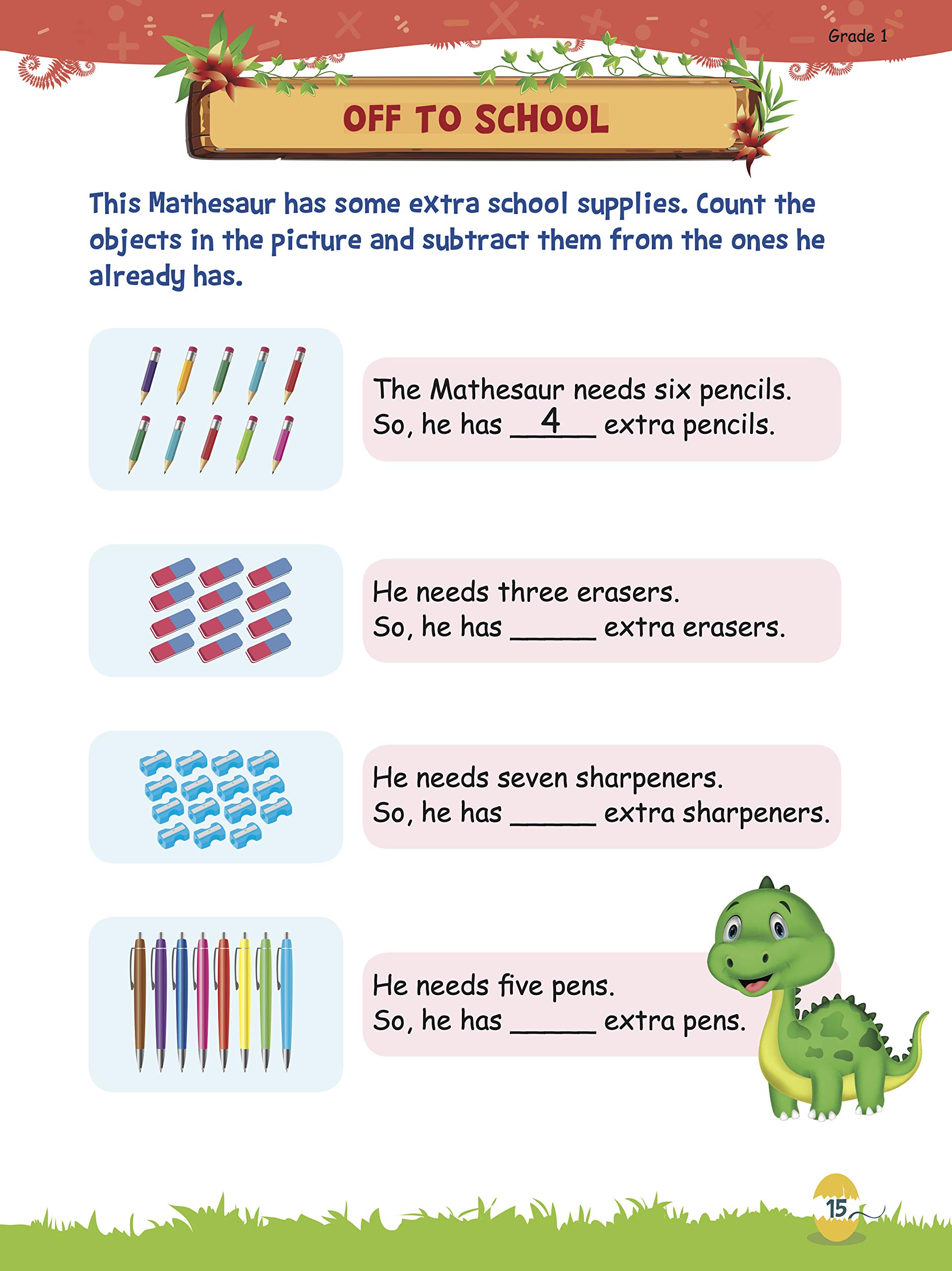 Activity Book : Mental Math : Mathesaurs Mental Math Activity Workbook Grade-1 2