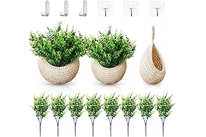 Woven Jute Hanging Basket with Eucalyptus for Rustic Outdoor Decor