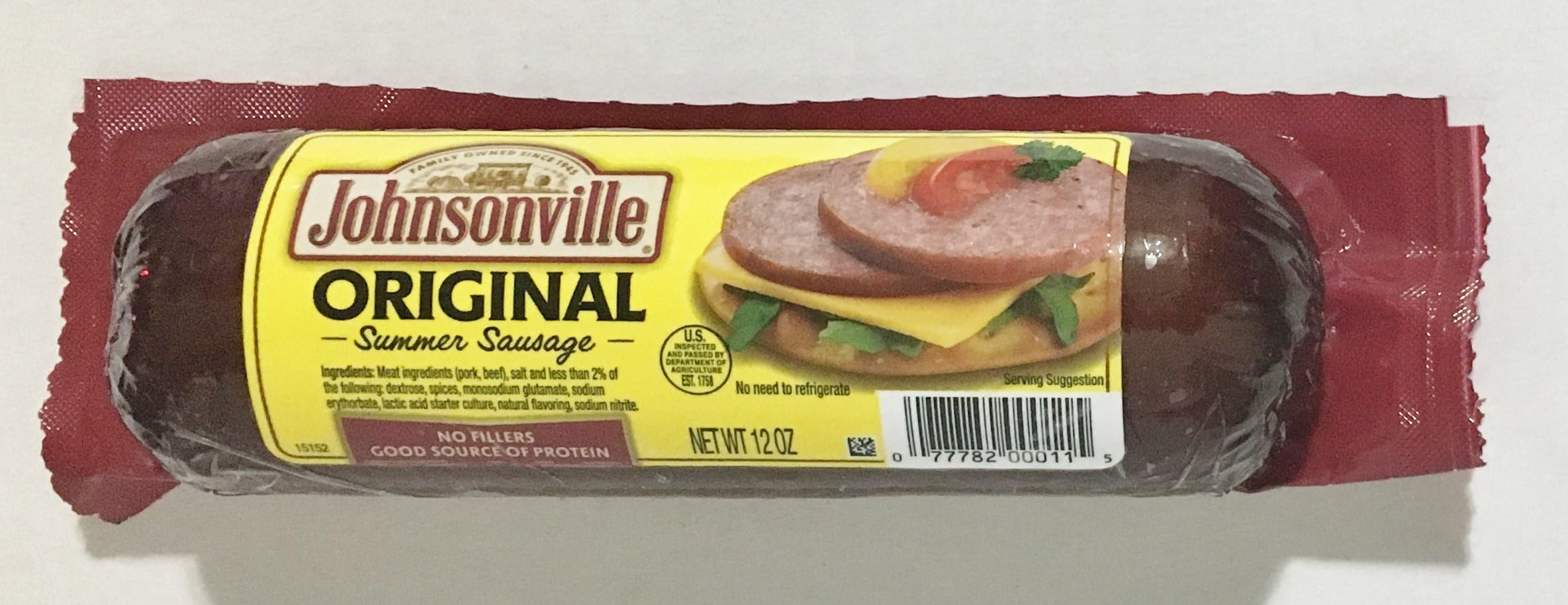 12oz Johnsonville Original Summer Sausage, Pack of 2 Grocery & Gourmet Food