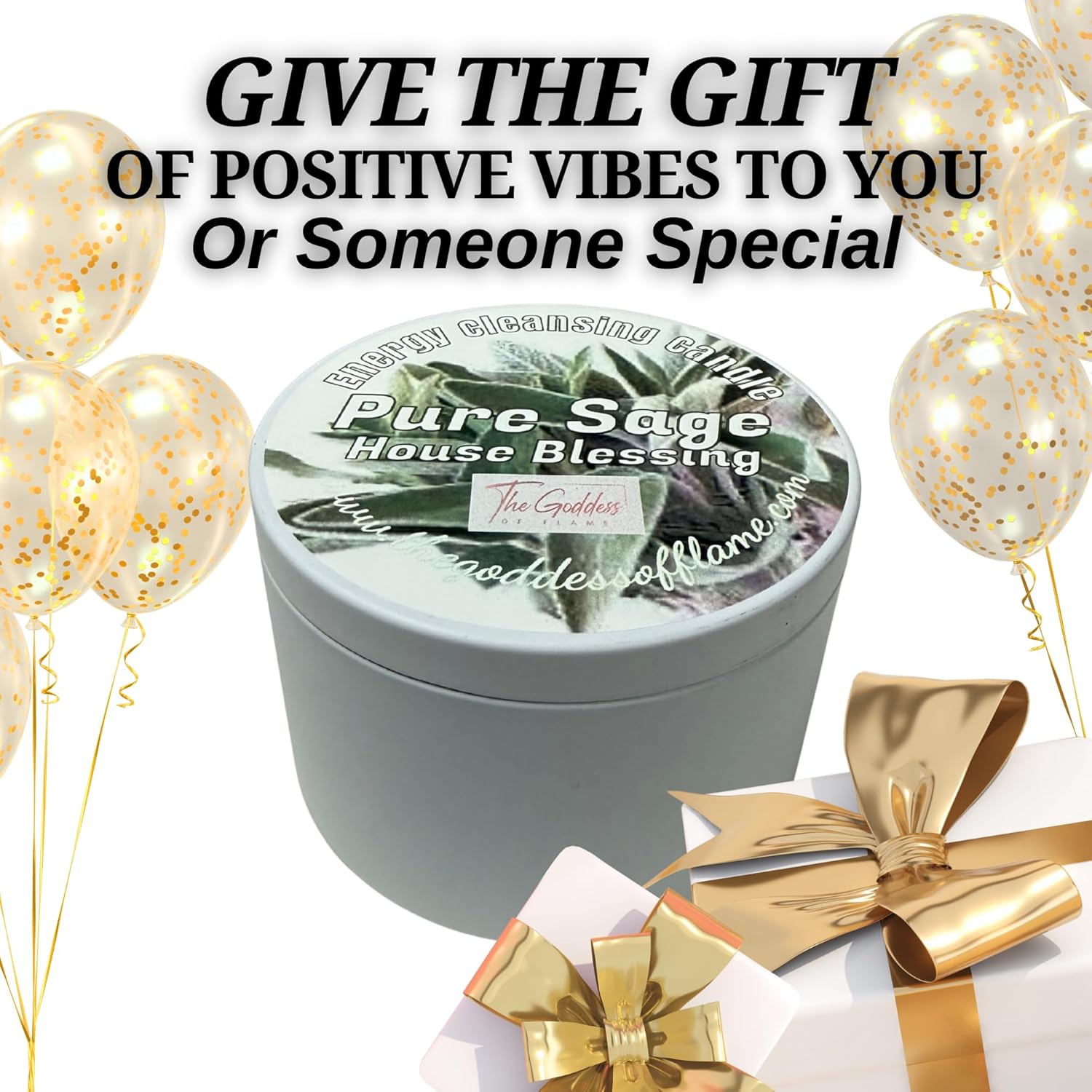 White Sage Candle | Energy Cleansing | Cleansing House Negative Energy Smudge Kit | Soy Wax Natural Clean Organic Non Toxic - Aromatherapy Spiritual Meditation Gifts | Long Lasting (Large 14oz)