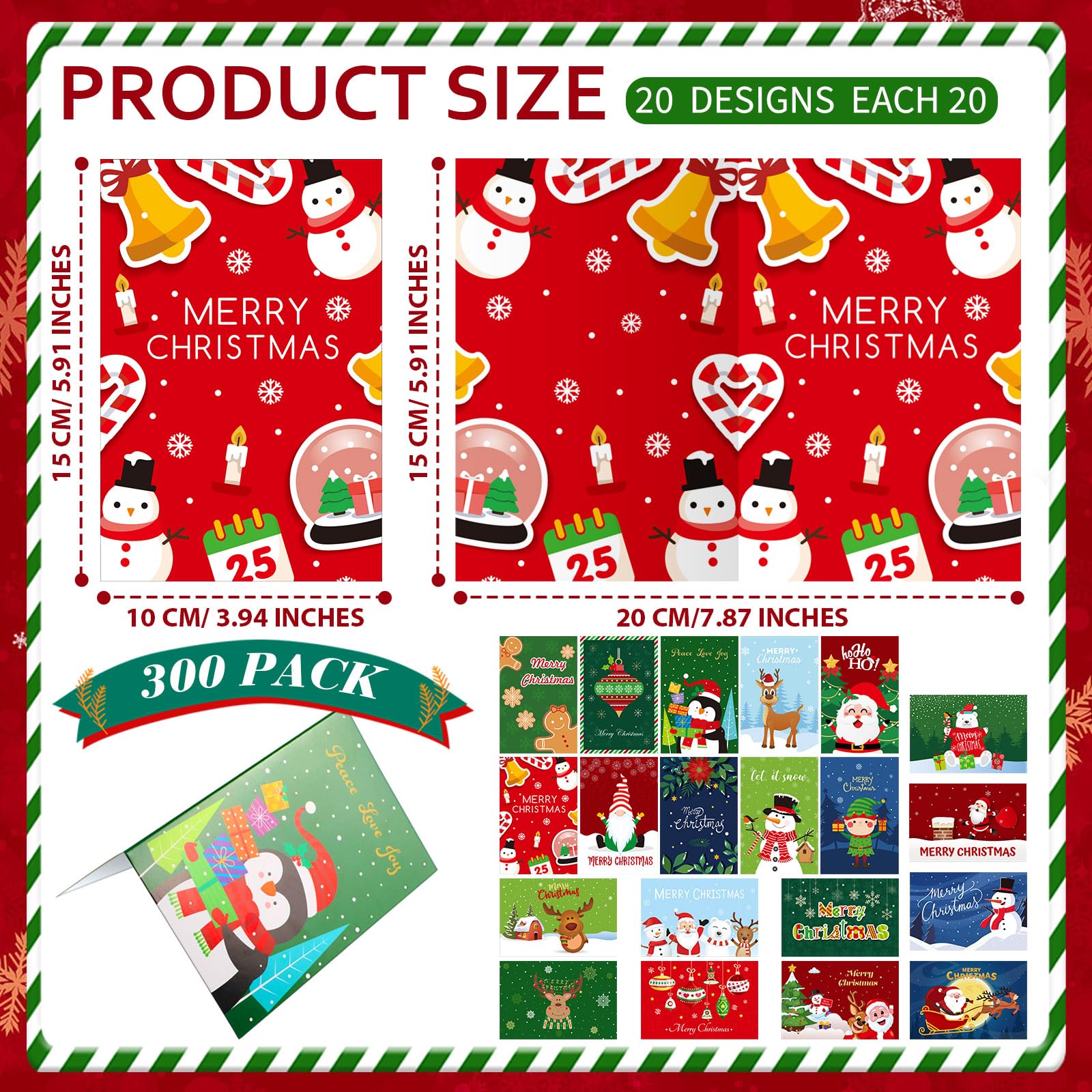 Christmas Cards Set Of 24 Christmas Cards With Envelopes And Stickers For Christmas Greetings To Family, Friends, Customers And Children - View #3