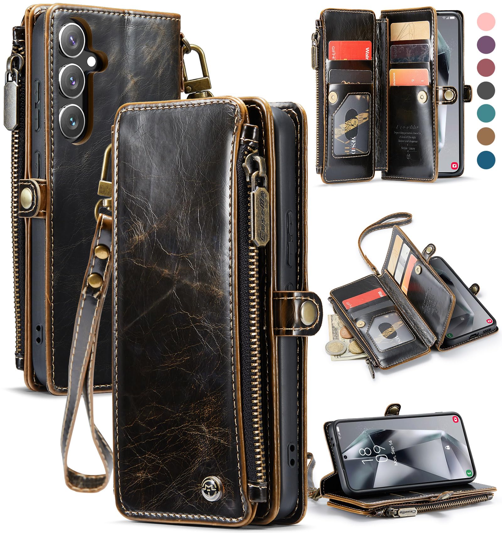 Defencase Compatible with Samsung Galaxy S24 Wallet Case