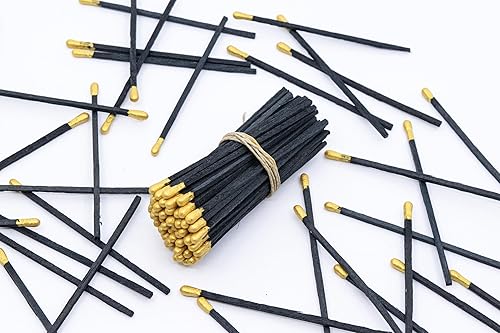 Miniatura 8 de Palillos de repuesto de madera de 4 pulgadas de largo con calcomanías de huelga, fósforos de seguridad al por mayor sueltos a granel (200 piezas,