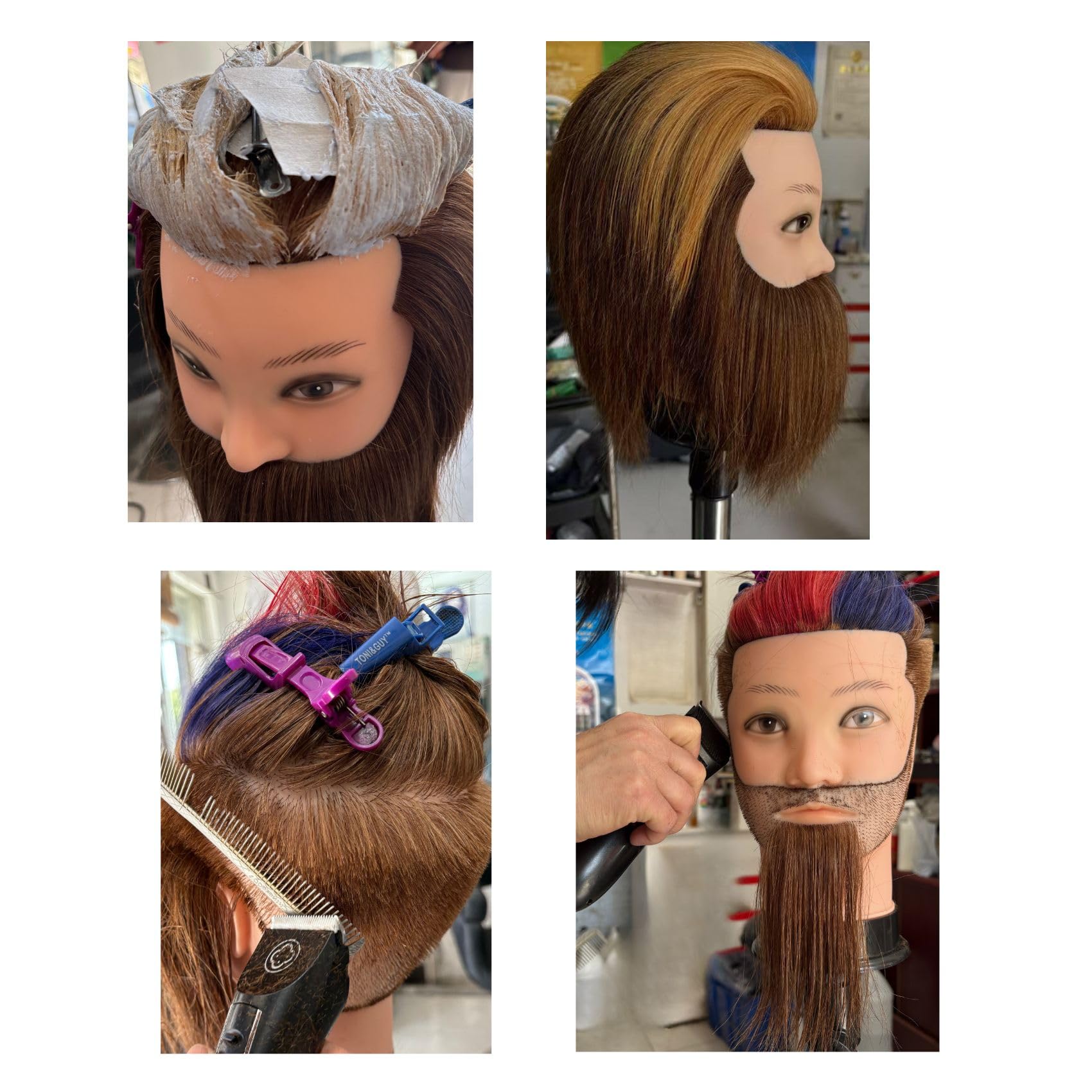 Amazon.co.jp: 理髪師男性マネキンヘッド、人毛ヘアカットメンズ