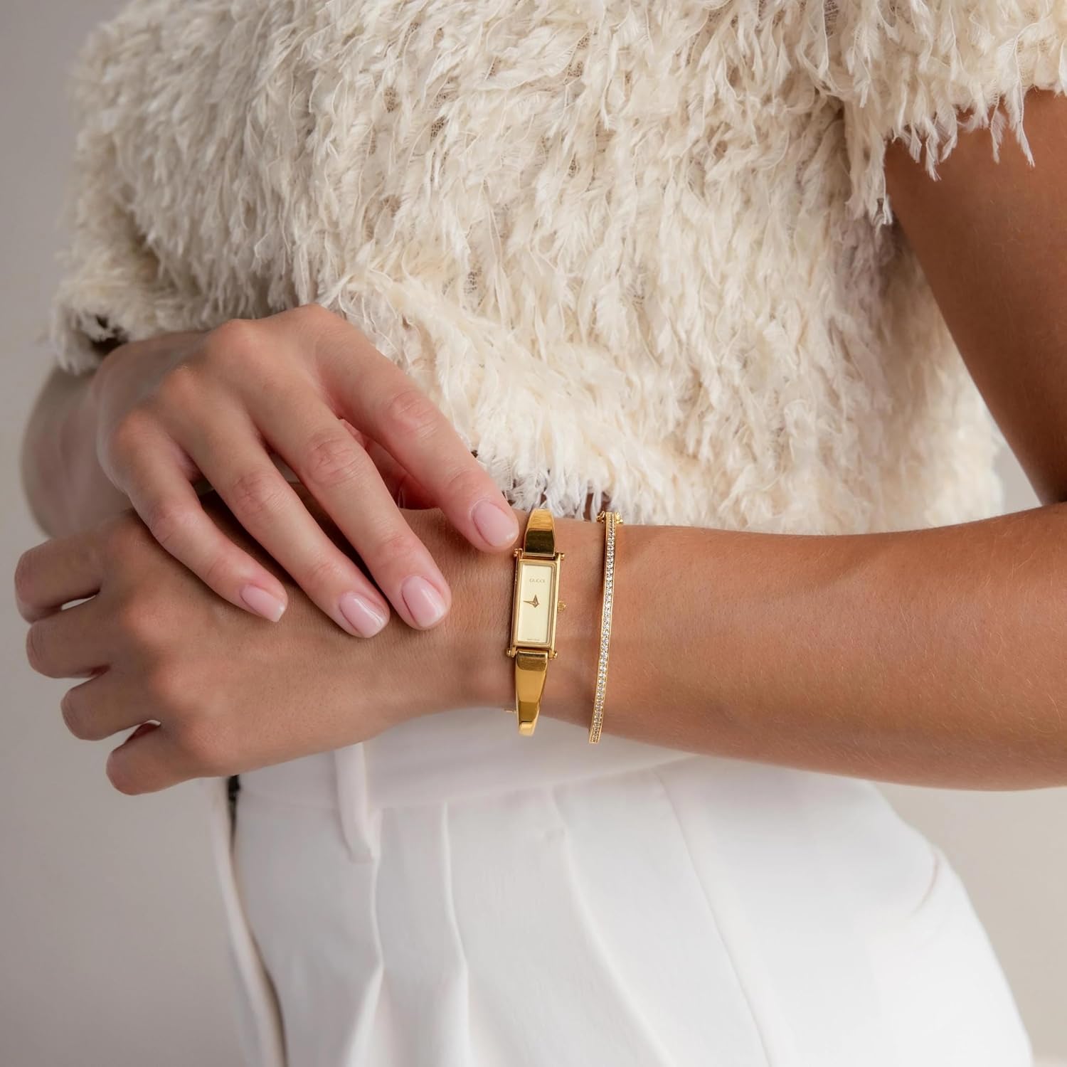 Bangle Bracelets for Women, Dainty Delicate Stacking CZ Diamond Bracelet, 18K Gold Plated Silver, Gold Jewelry, Mother’s Day Gifts for Mom