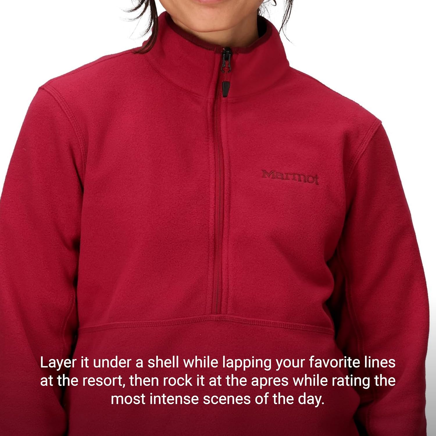 MARMOT Women's Rocklin 1/2 Zip Jacket - Classic, Warm, Lightweight 100-Weight Fleece Layer - Image 3