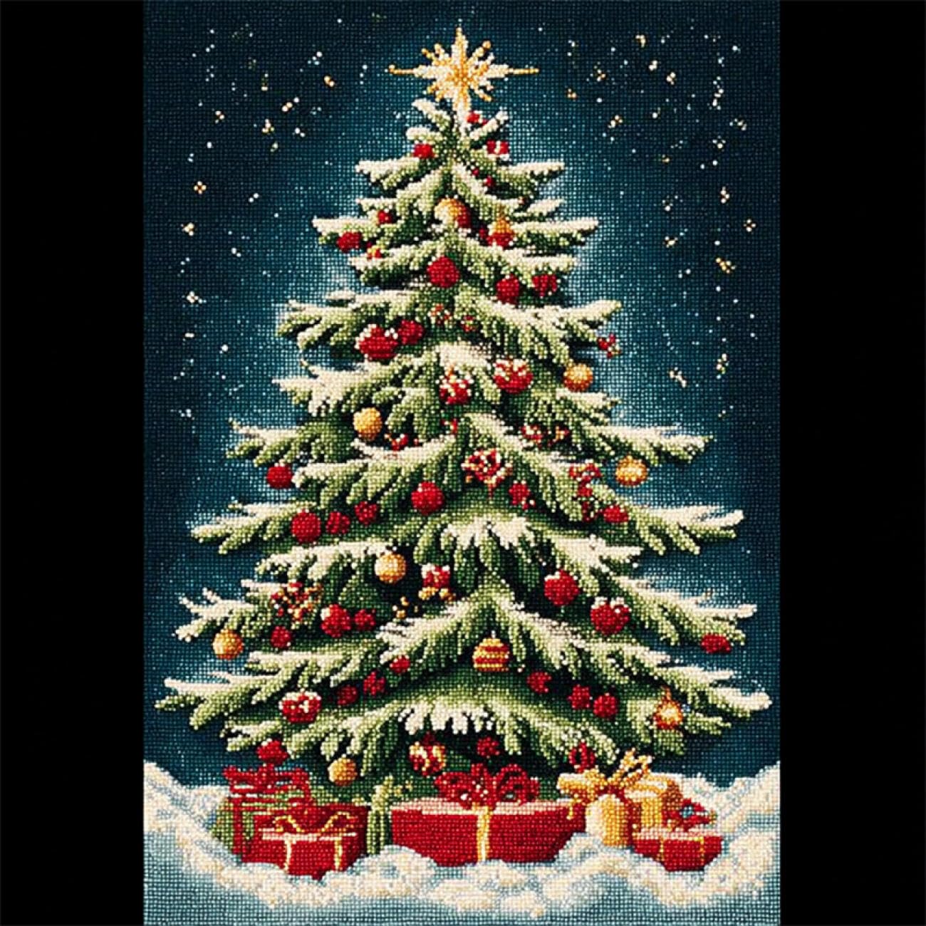 AxiangziK DIY Latch Hook Kit Large Rug Colorful Christmas Tree DIY Latch Hook Rug Making Kits for Beginners Unfinished Crocheting Tapestry Embroidery Carpet 31x45in