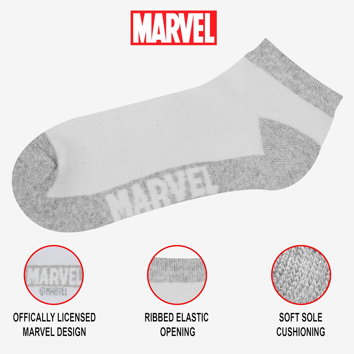 Marvel Boys Ankle Socks 10 Pack - Officially Licensed, Durable Cotton Boys Socks Ankle Athletic Socks 4-7 6-10 Years