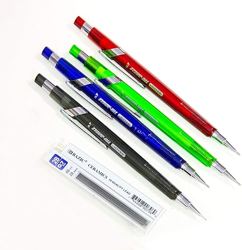 Miniatura 6 de BAZIC - Portaminas triángulo de 0.028 in, agarre suave, recarga de lápices de cerámica 2B, borrador sin látex, para dibujar dibujo, bocetos, 24