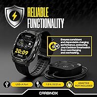 Vista 2 de Carbinox Cargador USB compatible con el reloj inteligente Carbinox, velocidad de carga rápida, diseño elegante, funcionalidad confiable