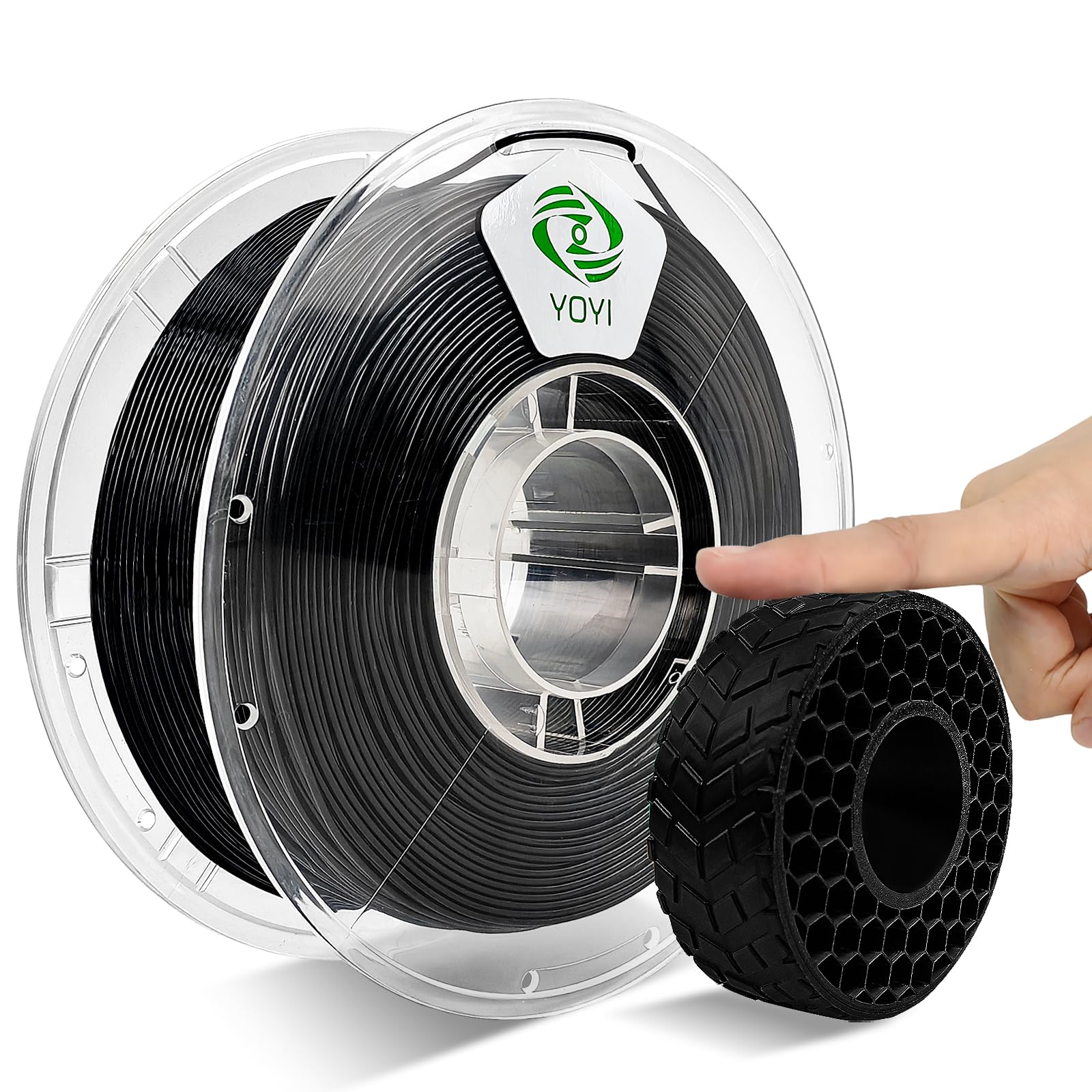 YOYI YOYI 3D Printer Filament, 95A TPU Filament 1.75mm, Flexible Filament, 0.8KG Spool,Dimensional Accuracy +/- 0.03 mm, Soft TPU Filaments of High