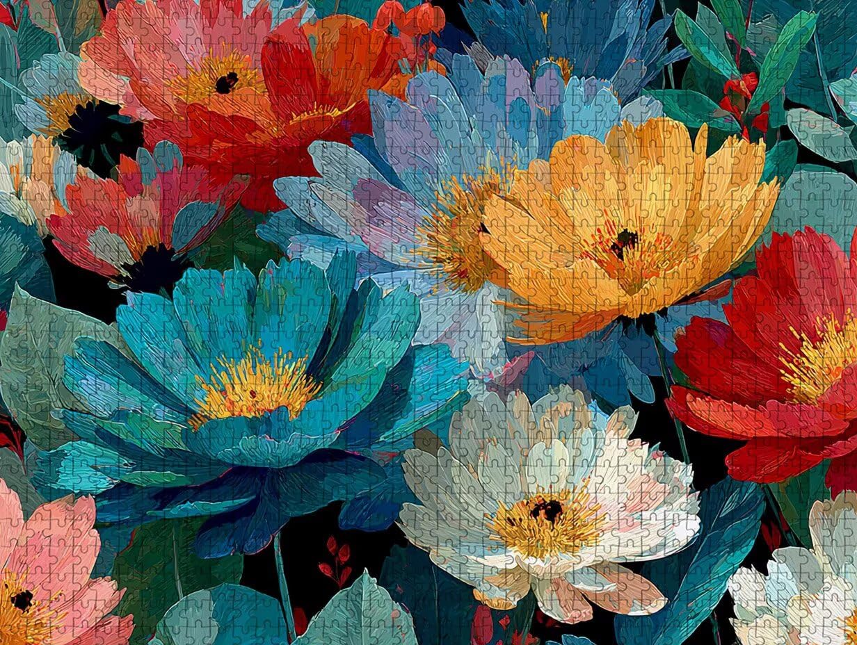 Puzzle kwiatowe 5000 sztuk dla dorosłych, drewniane puzzle z pudełkiem 156 x 105 cm, pomysł na prezent dla mężczyzn i kobiet, zabawne gry rodzinne, wykwintne pudełko na prezent, dekoracja do domu na