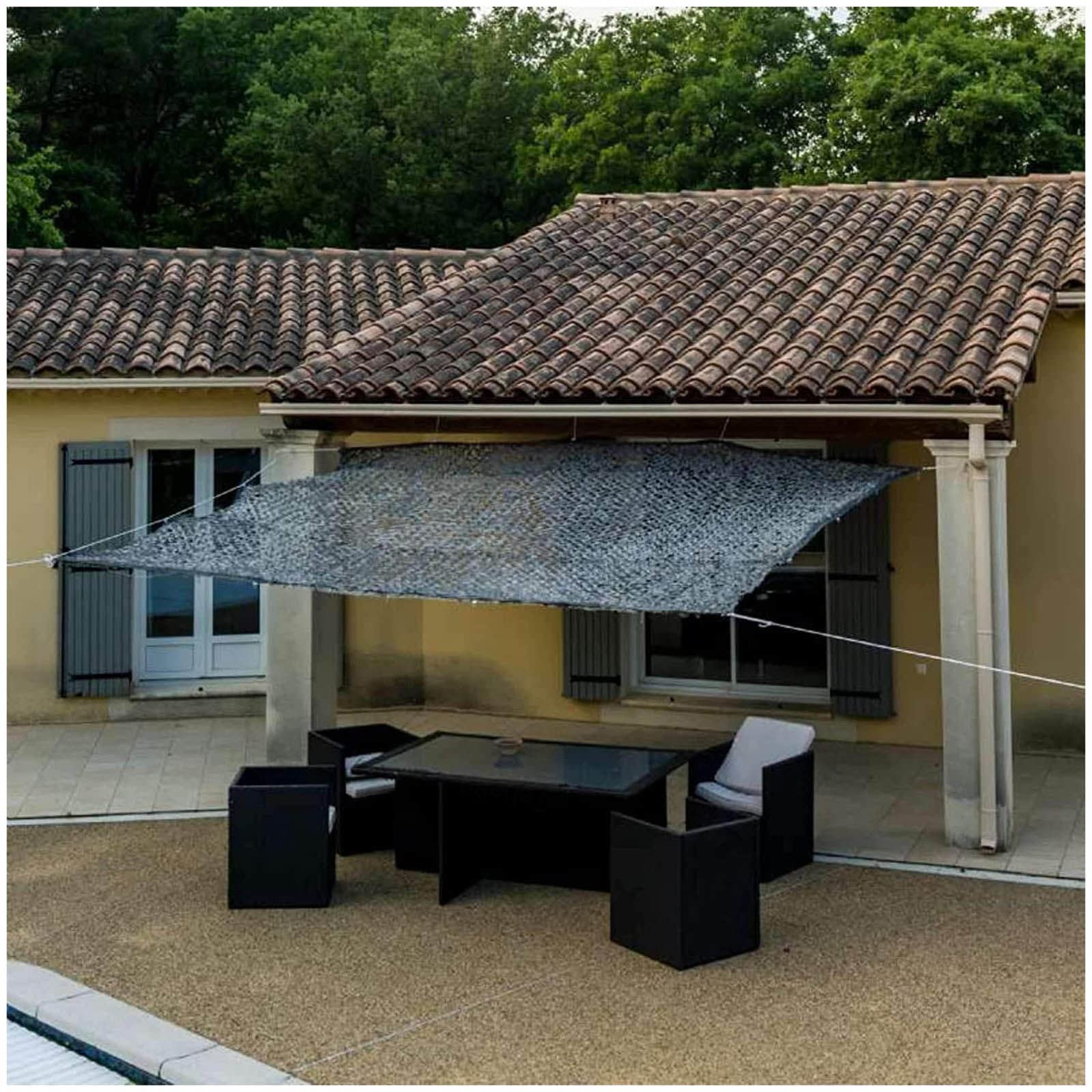 Malla De Camuflaje Gris, Red De Camuflaje Caza, 2x3/3x4/5x6m Red De Sombra Militar, para Decoración Camuflaje, Protección Solar Terraza, Camping Exterior,3x5m(9.8 * 16.4ft)