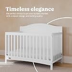 Graco Paris 4-in-1 Convertible Crib - Elegant Detailed Headboard, Converts to Toddler Bed, Daybed, Full-Size Bed, Non-Toxic Finish, Expert Tested for Safer Sleep, Fits Standard Crib Mattress, White
