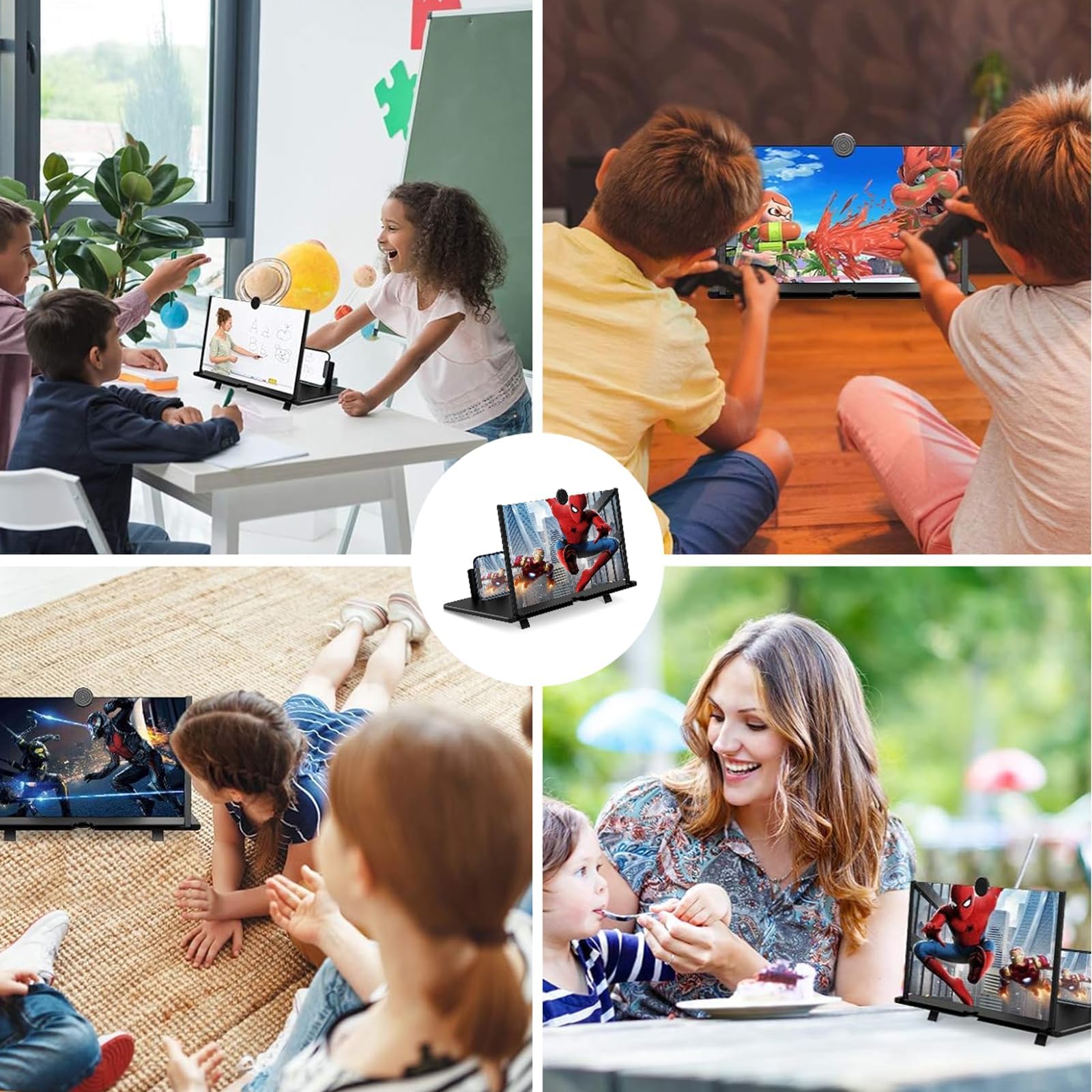 Agrandisseur Ecran Telephone 16 Pouces, Loupe Ecran Telephone, HD Loupe Pour Smartphone, Pliable Loupe Ecran (Noir) - Téléphonie