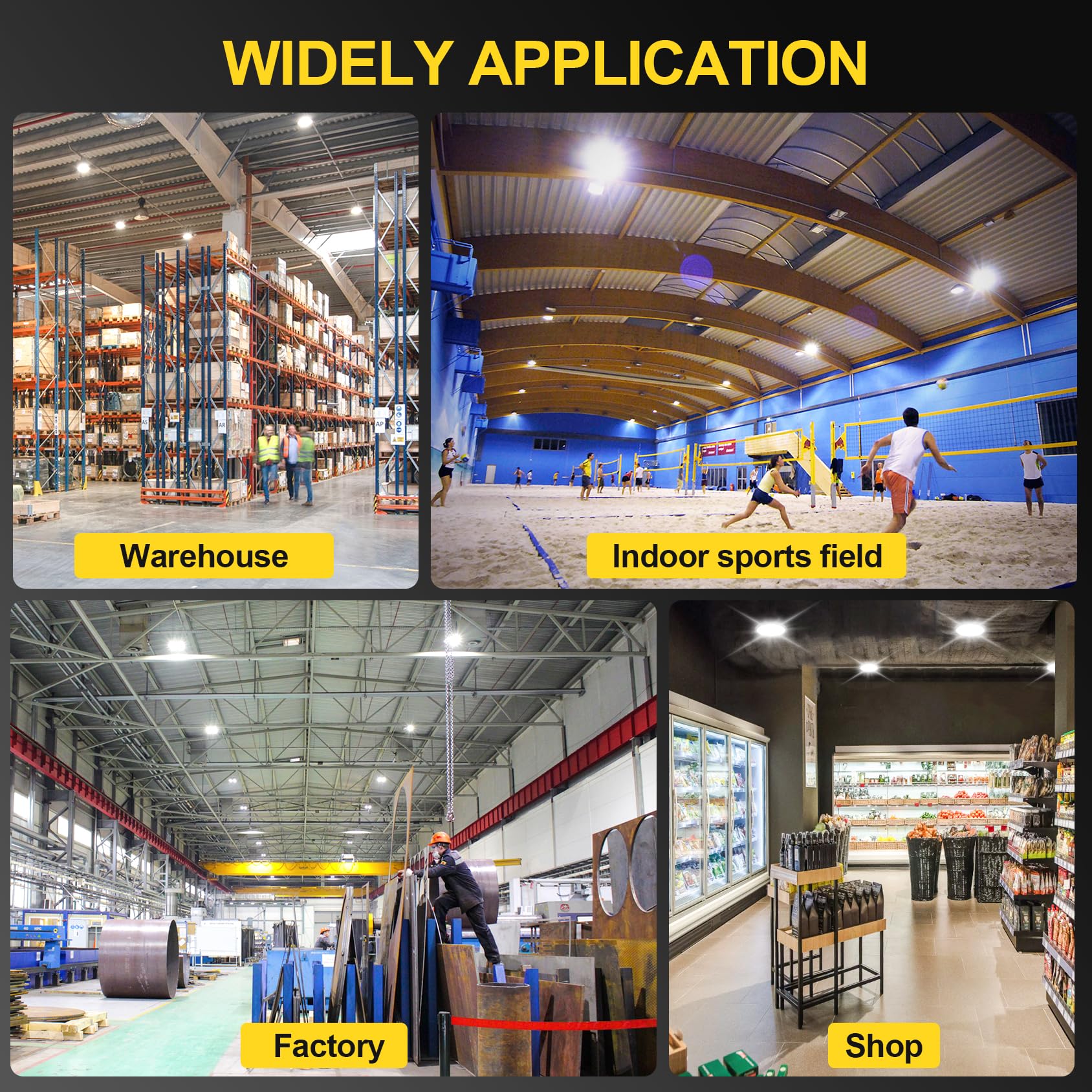 9Pack 480V UFO LED High Bay Light 240W 200W 150W Adjustable 36000Lm 5000K High Bay Led Shop Lights — view 7