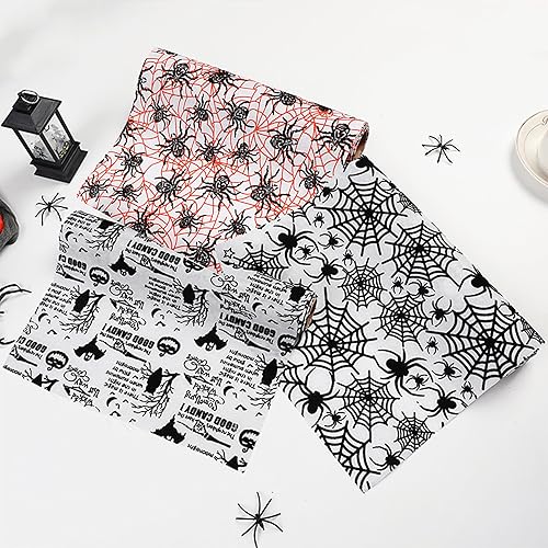 Miniatura 3 de Mantel de lino de Halloween, decoración de mesa de cocina navideña, decoración de fiesta para interiores y exteriores, 11 x 106 pulgadas