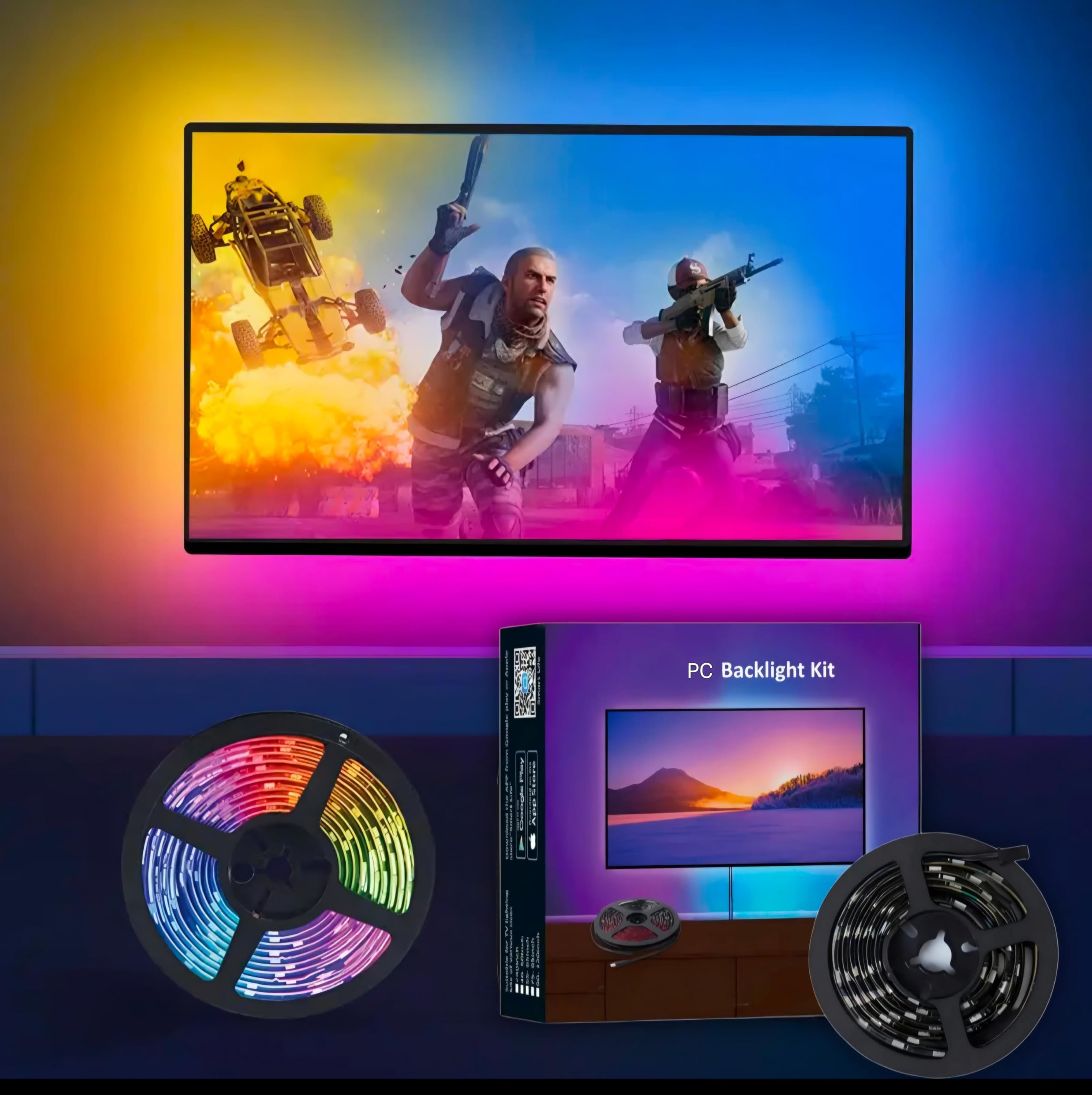 Generic Pixel Sync Smart RGBIC PC Backlight for 24-34 Inch Monitors - Image 1