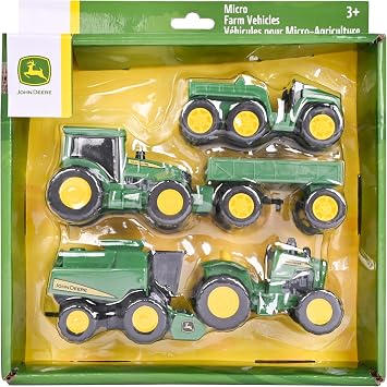 John Deere 5-Pack Micro Farm Vehicles Moving Parts and Rolling Wheels 3+ Years