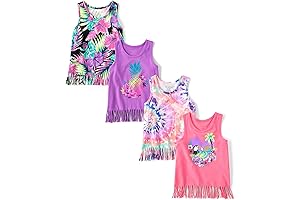 Girls' Cool Fashioned Fringe Trim Tank Tops
