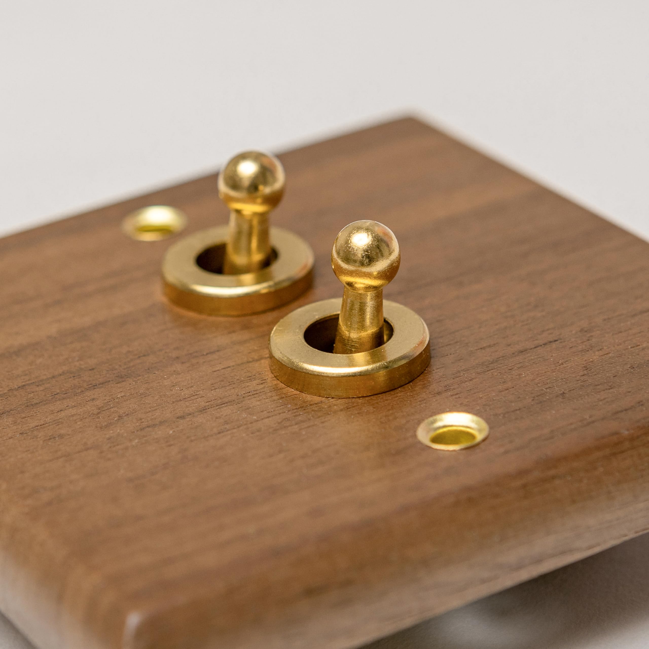 Black walnut Switches and Sockets (2 Gang Intermediate Toggle)