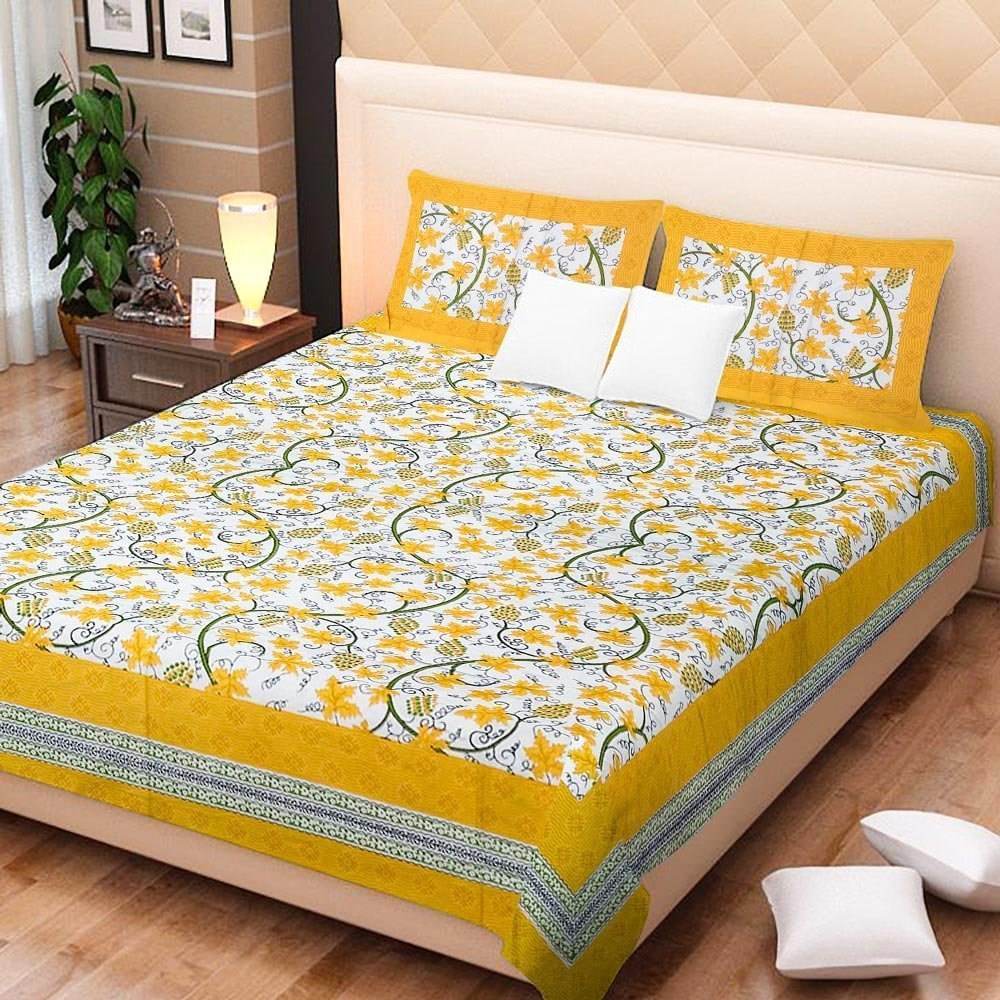 Aapno Hindustan Cotton Bedsheets Double With 2 Pillow Covers